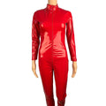 Uniform Corset Tight Fitting Mirror PVC One Piece Leather Jacket
