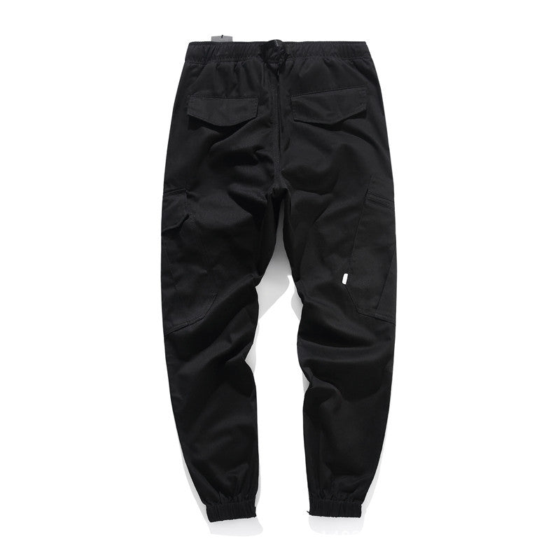 Pantaloni casual giovanili giapponesi Valstrend in camouflage, stile youth Harlan, con tasche e vestibilità comoda.