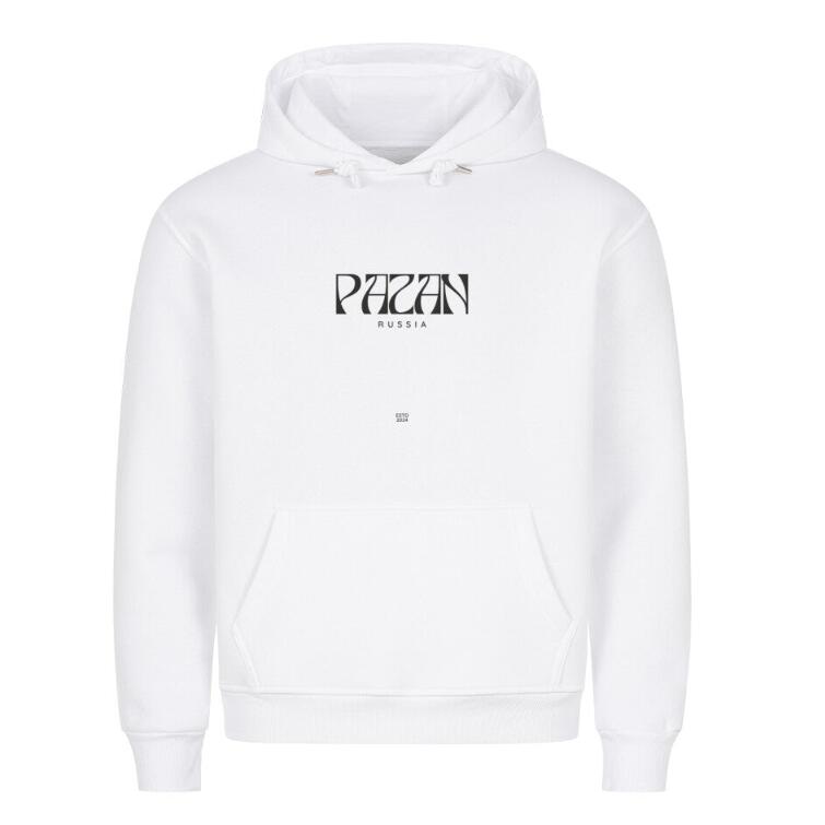 Felpa speciale edizione Pazan di Valstrend shop, tessuto morbido, cappuccio con coulisse e stampa distintiva sul fronte.