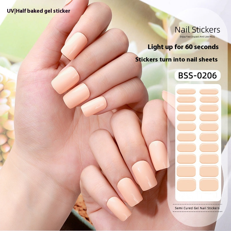 Pure Color Gel Nail Sticker Uv Phototherapy Semi-curing Nail Art Sticker