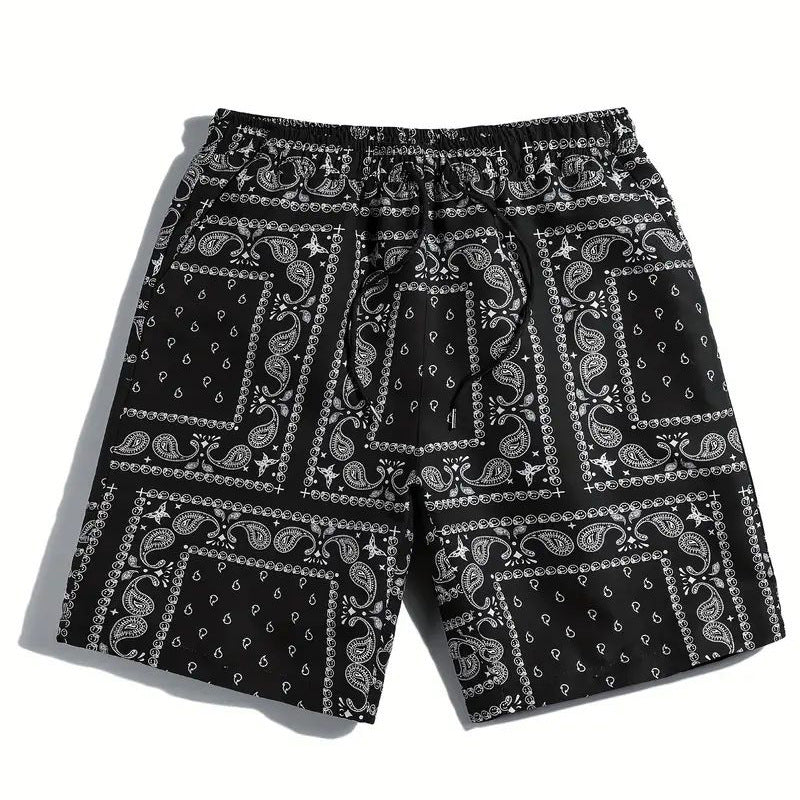 Pantaloni da spiaggia sportivi da uomo Valstrend con stampa digitale 3D, vestibilità morbida e linea dritta, ideali per il fitness e il tempo libero