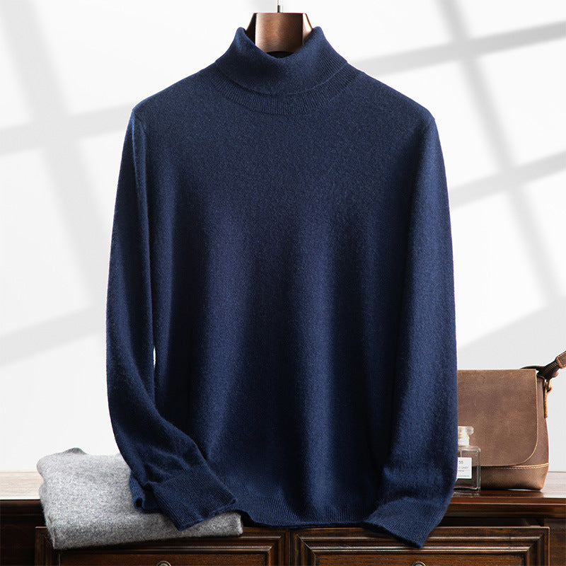 Camicia casual da uomo Valstrend in cashmere con colletto alto, adatta per autunno e inverno, in tessuto morbido e elegante