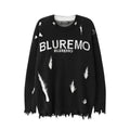 Maglione oversize Valstrend con motivo strappato, collo a giro, maniche lunghe e dettagli destrutturati, stile casual e moderno