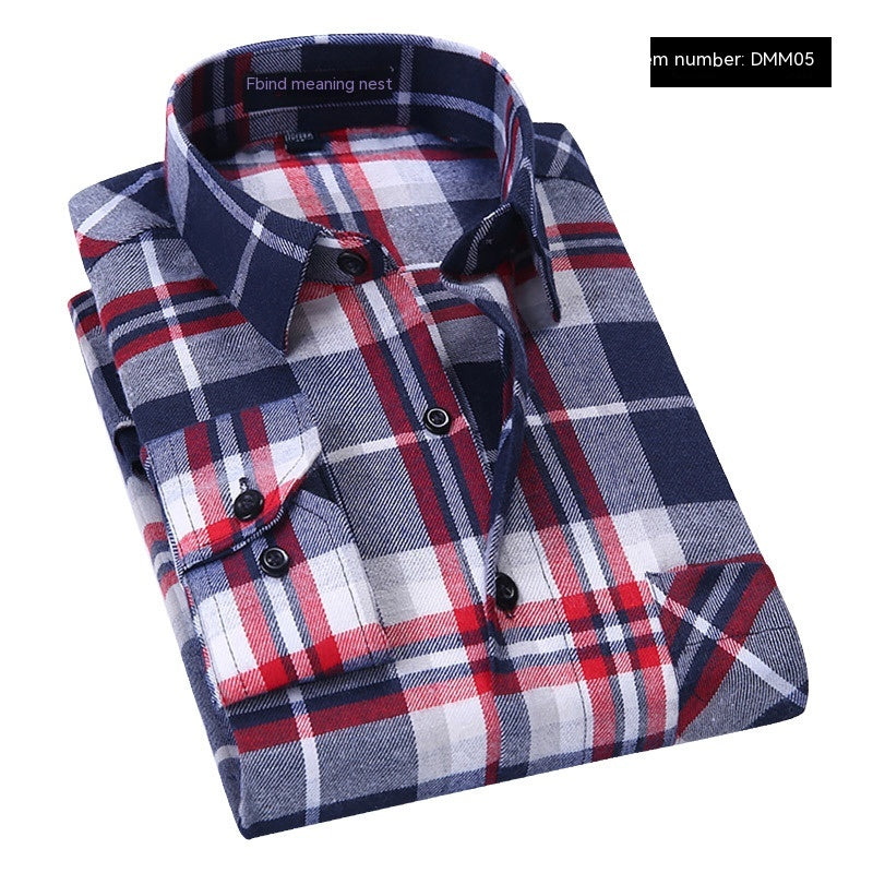 Camicia casual da uomo a quadri brushed a maniche lunghe Valstrend, stile informale e comodo, tessuto morbido e caldo.