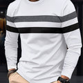 Felpa da uomo a righe color blocking Valstrend, maniche lunghe casual e trendy, ideale come regalo.