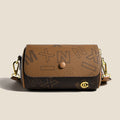 Borsa tracolla donna Valstrend, piccola, doppia faccia con stampa retrò, elegante e versatile, ideale per ogni occasione.