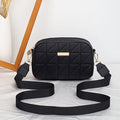 Borsa a tracolla in PVC con motivo plaid, con tracolla rimovibile, chiusura con zip e fodera in poliestere, stile quotidiano.
