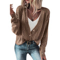 Cardigan donna a maniche lunghe e spalle scoperte Valstrend, maglia semplice e versatile in tessuto a maglia.