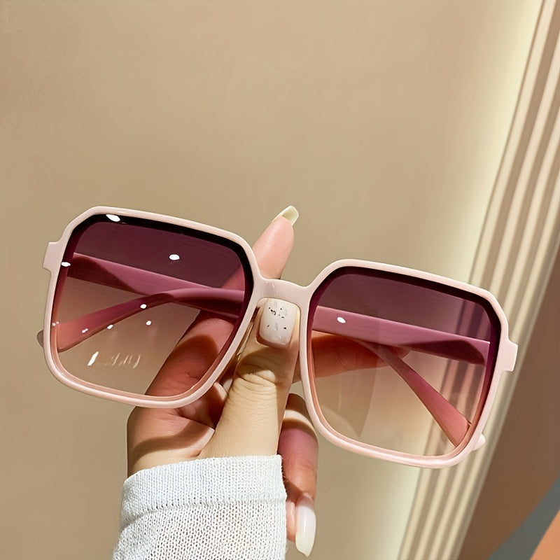 2024 Chic Women's Square Fashion Glasses with Anti-Reflective Lenses - Durable PC Frame, Fashion Accessory for Street Style