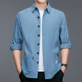 Camicia da uomo Valstrend con tasca, parte superiore e inferiore coordinata, tessuto leggero, stile casual e moderno