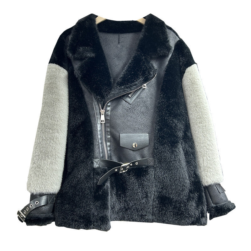 Giacca da moto donna Valstrend con interno in pelliccia integrata, stile casual e protezione per il tempo libero in moto