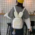 Zaino per bambini Valstrend con orecchie di coniglio in peluche, design carino e cartoon, perfetto per ragazzi e ragazze.