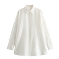 Camicia da donna bianca Valstrend con effetto drappeggiato, stile elegante e vestibilità comoda, adatta a ogni occasione.