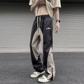 Pantaloni casual da uomo Valstrend con cuciture ricamate, stile dritto e tendenza mop, tessuto comodo e moderno.