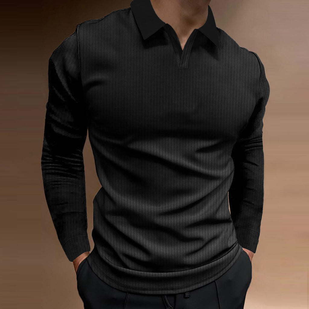 Uomo in abbigliamento business casual Valstrend, giacca a maniche lunghe a tinta unita con colletto a reverso, stile elegante e sobrio