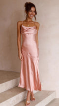 Back Self-tie Slit Sling Dress