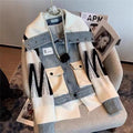 Giacca di jeans patchwork Valstrend con design casual primavera e autunno, stile rilassato e tendenza moda.