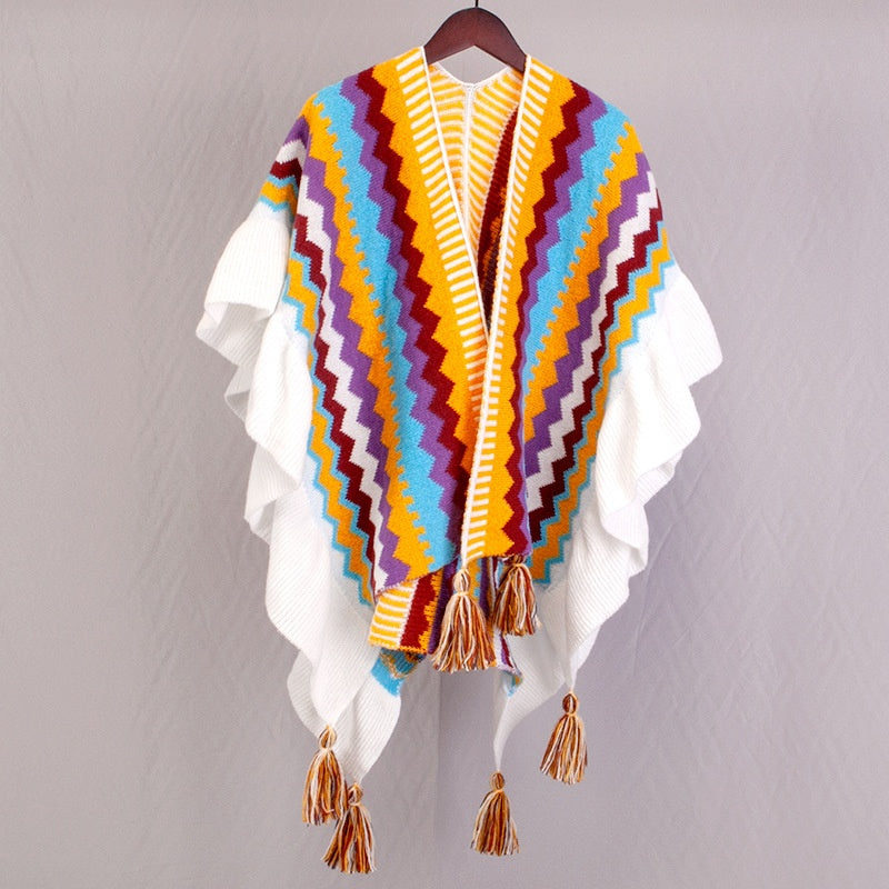 Sciarpa etnica da viaggio Valstrend, stile doppio uso, mostra dettagli colorati e tessuto morbido, ideale per accessori di moda.