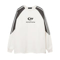 Letter Embroidery Color Matching Fleece-lined Crew Neck Sweater
