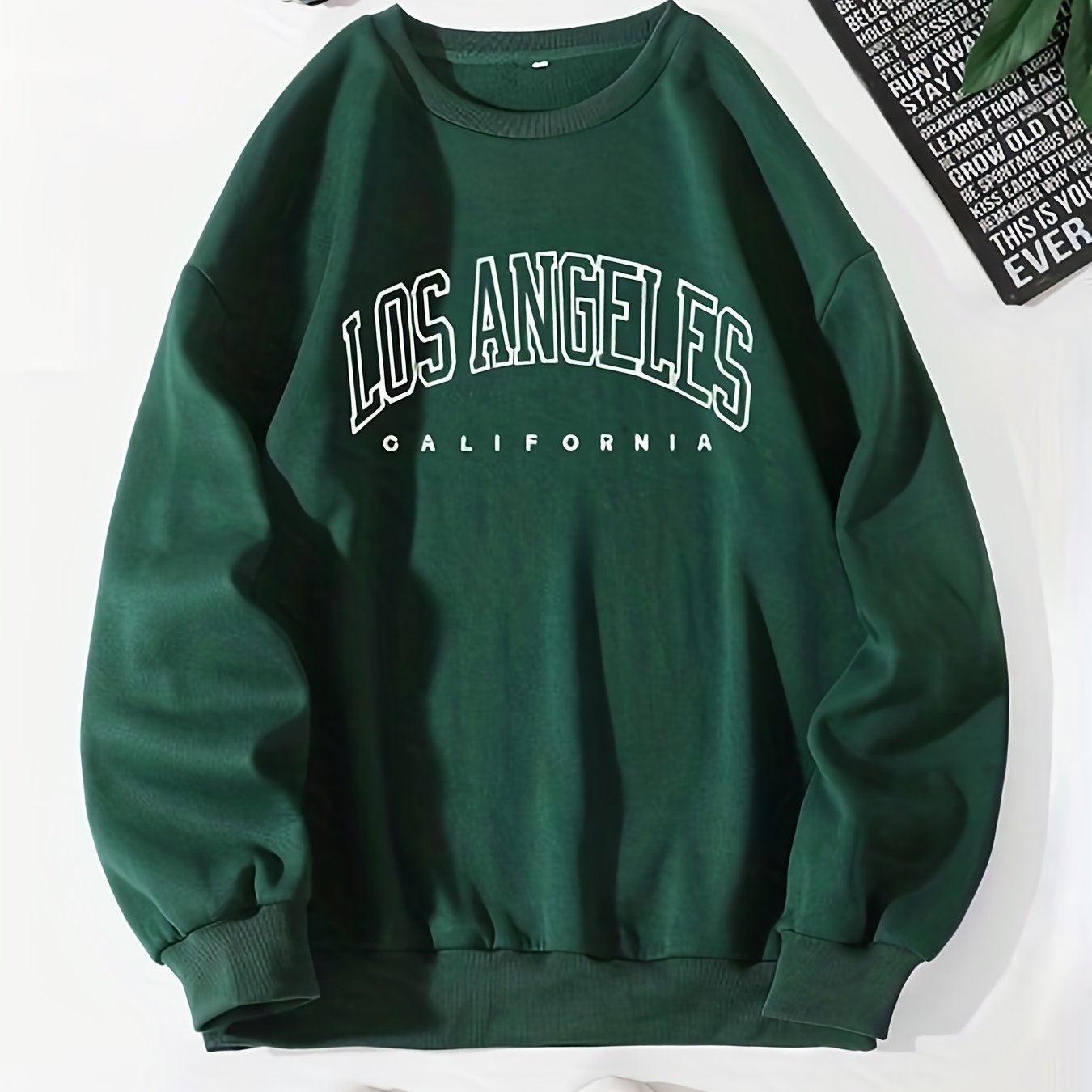 Letter Print Pullover Sweatshirt, Casual Long Sleeve Crew Neck Sweatshirt For Fall & Winter, Women's Clothing