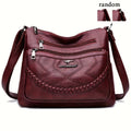 Women's Fashion Shoulder Bag, Large Capacity, Soft PU Leather, Multi-Layer, Crossbody Bag, Versatile Mom Bag