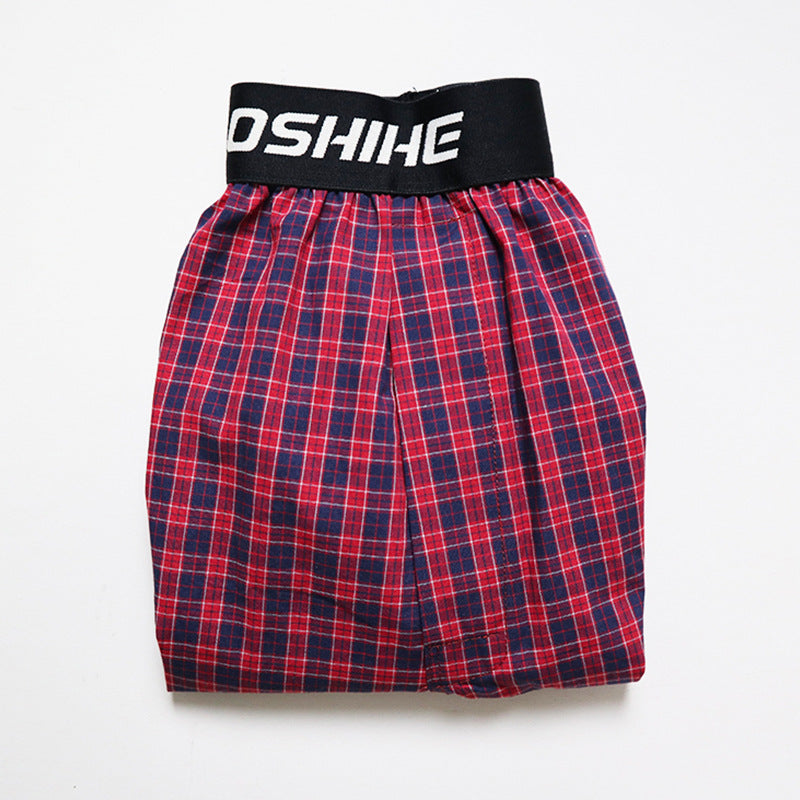 Boxer da uomo in cotone Valstrend con stampa a quadri, pantaloni comodi e traspiranti, con schiena unica e taglio loose.