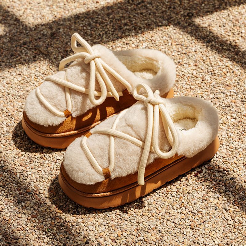Can Be Worn Outside Cotton Women's Platform Increased By Closed-toe Slippers
