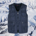 Gilet casual in cotone trapuntato per uomini di mezza età e anziani, stile comodo e caldo, marca Valstrend.