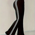 High-waisted Tummy Control Color-block Striped Flared Pants Basic Casual Flared Pants For Women