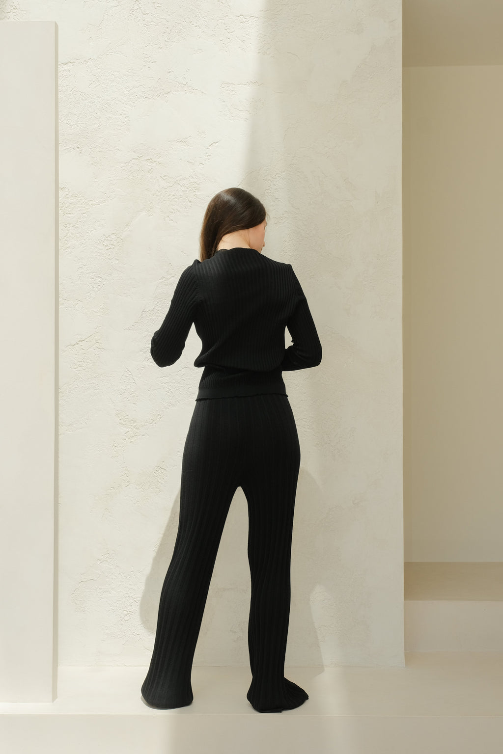 Extra Fine Merino Wool Ribbed Crew Neck (3D-Knit)