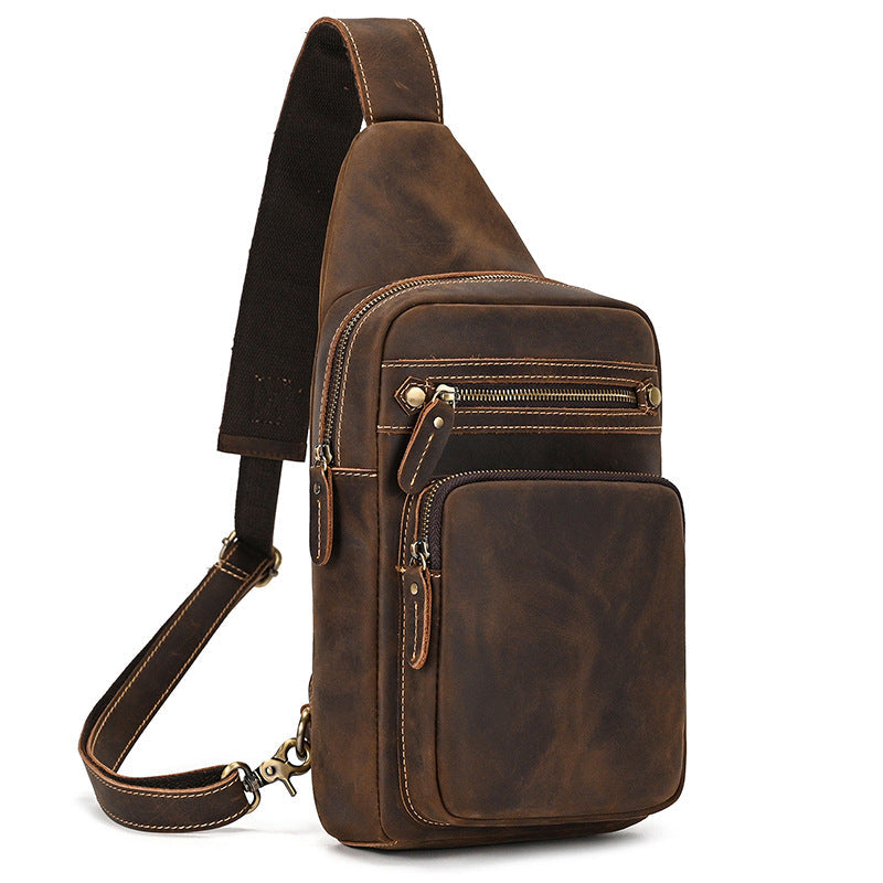 Borsa a tracolla in pelle bovina retrò casual di Valstrend, con design elegante e spazio per effetti personali.