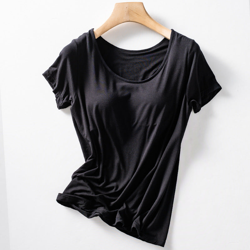 Sunderwear-free T-shirt With Chest Pad Home Short Sleeve