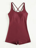 Costume da bagno sportivo femminile senza schiena Valstrend, design elegante e comodo, perfetto per nuotare e attività sportive.