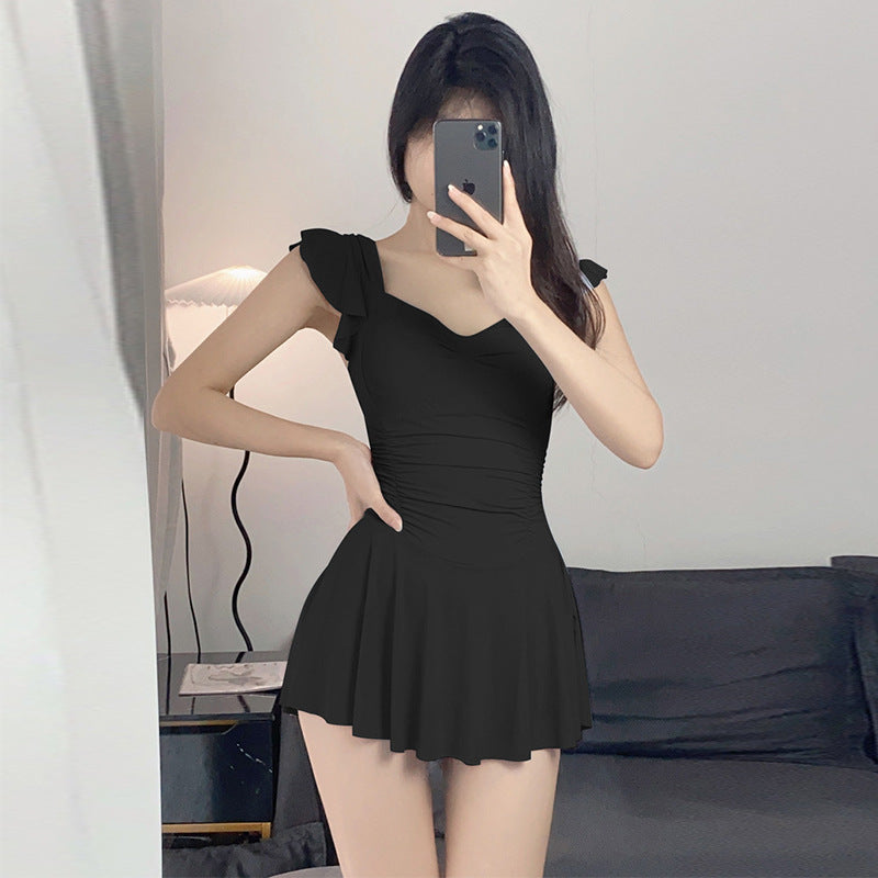 Costume da bagno intero donna Valstrend, slim fit, semplice e conservativo, perfetto per vacanze e stile elegante.