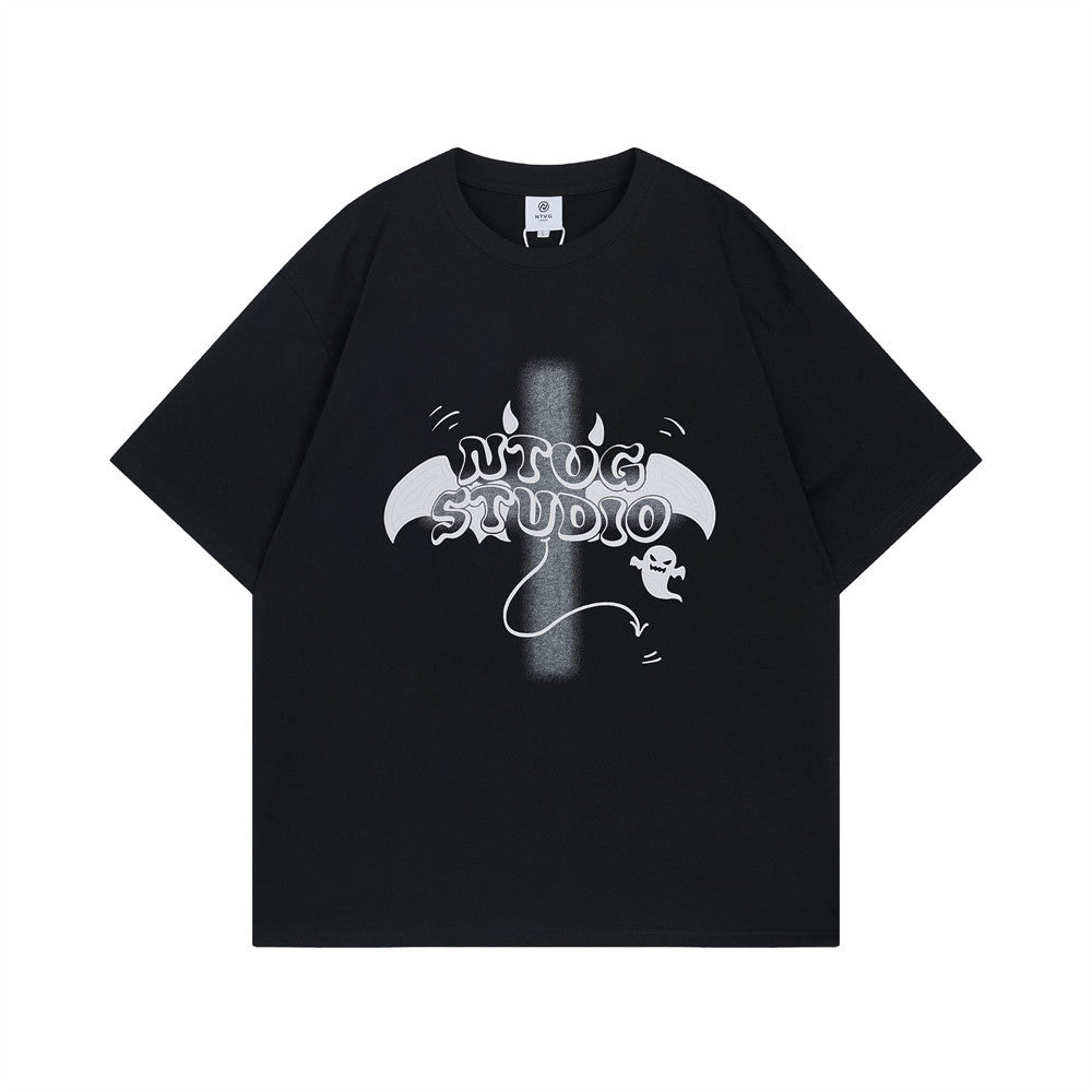 High Street Cross Short-sleeved T-shirt Men's Design Sense