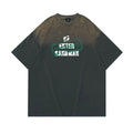 Tie-dye Gradient Letter Print Short-sleeve