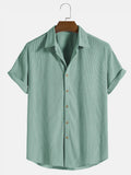 Camicia casual da uomo Valstrend con stampa a pattern colorato, tessuto solido, stile informale e moderno.