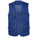 Giacca da uomo Valstrend con scollo a V, molte tasche, stile casual outdoor, ideale per attività all'aperto.