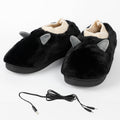 Scarpe calde rimovibili e lavabili Valstrend con batteria portatile integrata, vista frontale delle scarpe con sole e dettagli caldi
