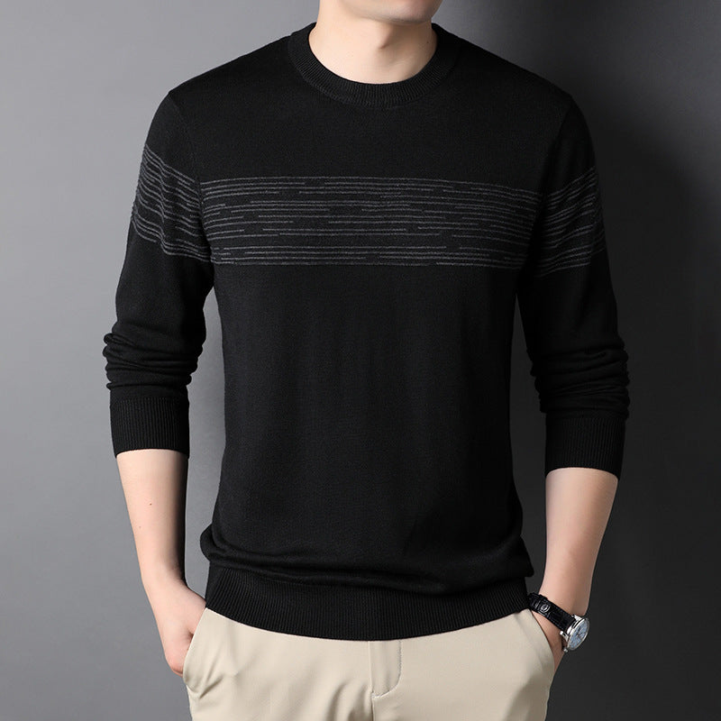 Maglione invernale a maniche lunghe Valstrend, stile dritto, morbido e caldo, indossato da un uomo in abbigliamento casual.