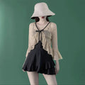 Costume intero da viaggio Valstrend donna, gonna da mare stile Pure Desire, tessuto colorato e trendy, vista frontale