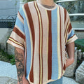 Maglietta slim fit Valstrend a maniche corte con collo rotondo, tessuto sottile e morbido in maglia leggera, vista frontale.