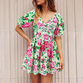 Vestito corto da donna Valstrend con maniche a lanterna, stile elegante e leggero, perfetto per occasioni estive.