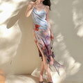 Vestito femminile Valstrend, a tracolla irregolare in stile moda, con design a spaghetto e taglio originale.