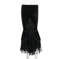 Elegant Slim-fit Embossed Ruffled Fishtail Skirt