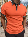 Camicia polo da uomo a maniche corte Valstrend con colletto in tessuto, stile casual e comodo, visibile in primo piano nell'immagine.