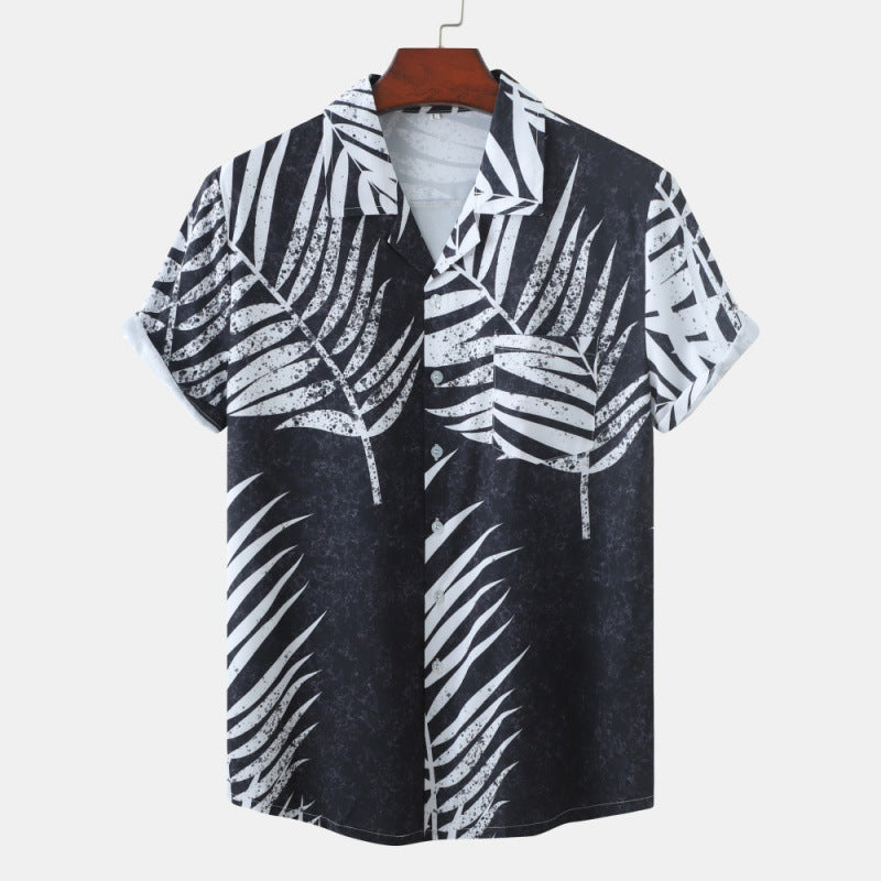 Camicia da uomo in seta ice silk Valstrend, stile leisure, vista frontale con colletto e bottoni, tessuto morbido e elegante.