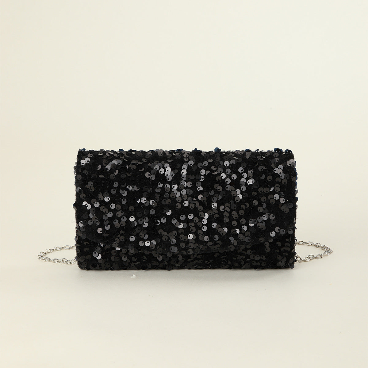 Clutch donna Valstrend con catena di paillettes glitter, perfetta per feste e cene, decorata con paillettes scintillanti e dettagli eleganti