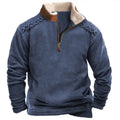 Maglione con mezza zip da uomo Valstrend con stampa digitale 3D, dettaglio visibile in primo piano.