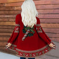 Women's Digital Printing Collarless Long-sleeved Jacket